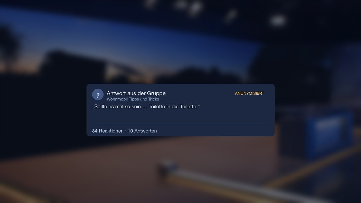 Antwort aus der Gruppe mit 34 Reaktionen: Toilette in die Toilette