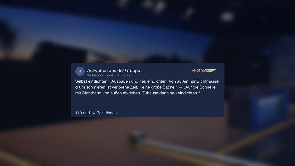 Antworten aus der Gruppe mit 119 und 14 Reaktionen: ausbauen und neu eindichten