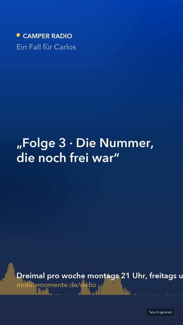Reingehört: Ein Fall für Carlos Folge 3 · Die Nummer, die noch frei war Läuft heute um 22 Uhr im Camper Radio — kostenlos und ohne …
