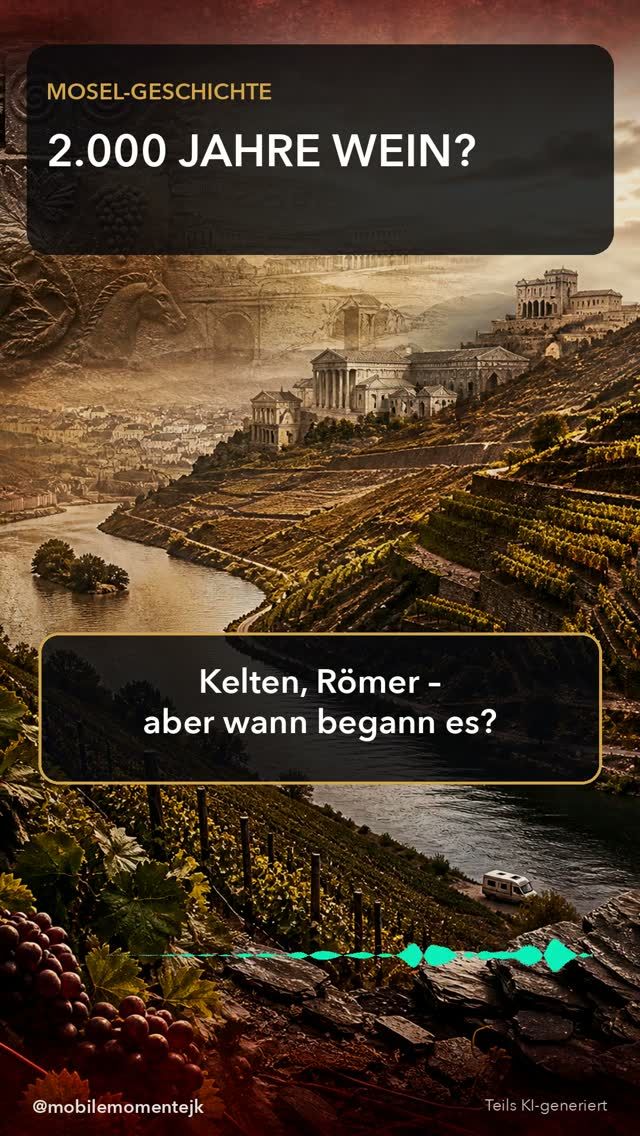 2.000 Jahre Wein an der Mosel? Kelten siedelten hier schon ab etwa 500 v. Chr. – ob sie bereits Reben anbauten, ist nicht belegt. …